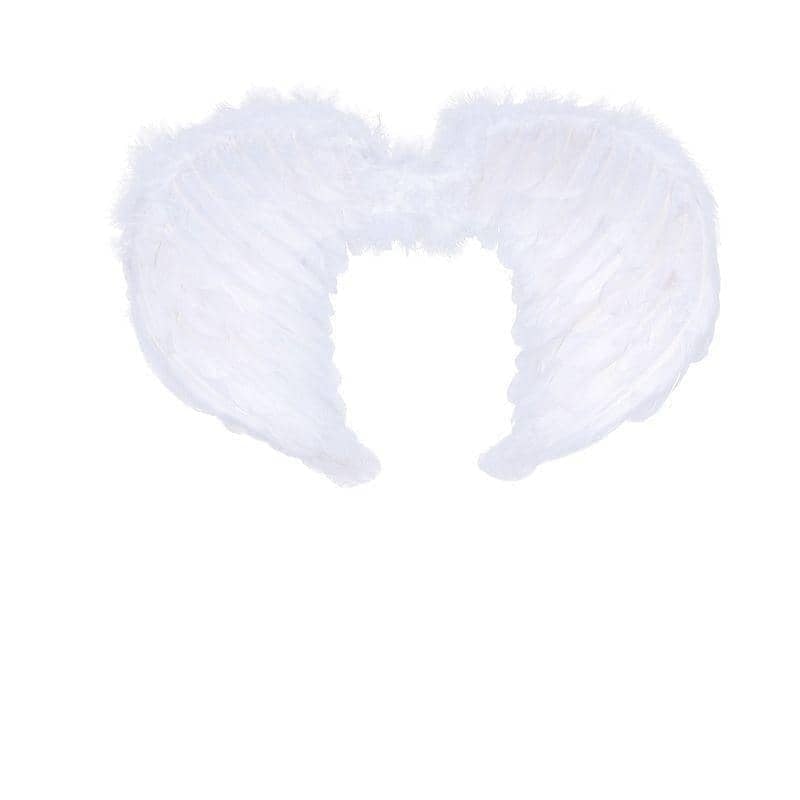 Size Chart Mini White Feather Wings Costume Accessories Unisex