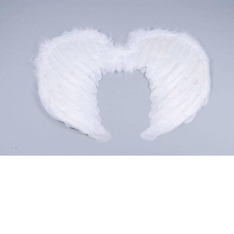 Mini White Feather Wings Costume Accessories Unisex_1