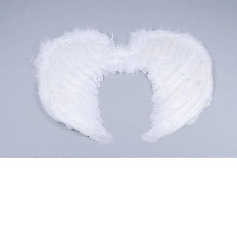 Mini White Feather Wings Costume Accessories Unisex 1
