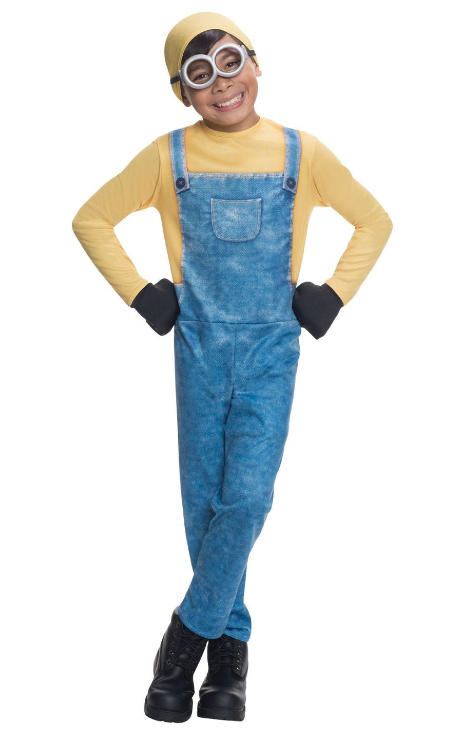 Minion Bob Kids Costume Jumpsuit Gloves Hat Googles_1