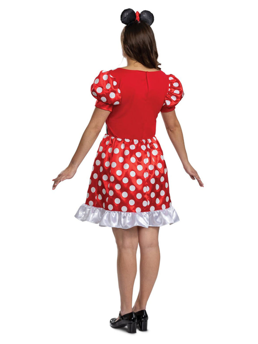 Minnie Mouse Costume Adult Disney Classic Red Dress Belt And Headband 2