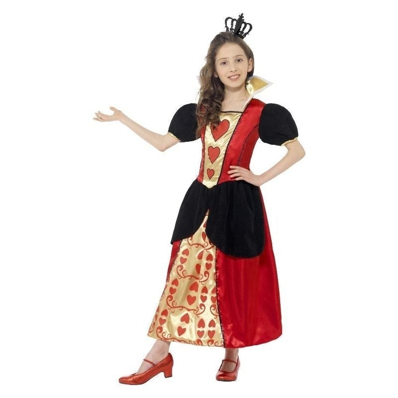 Miss Hearts Costume Kids Red Dress and 3D Felt Crown 1