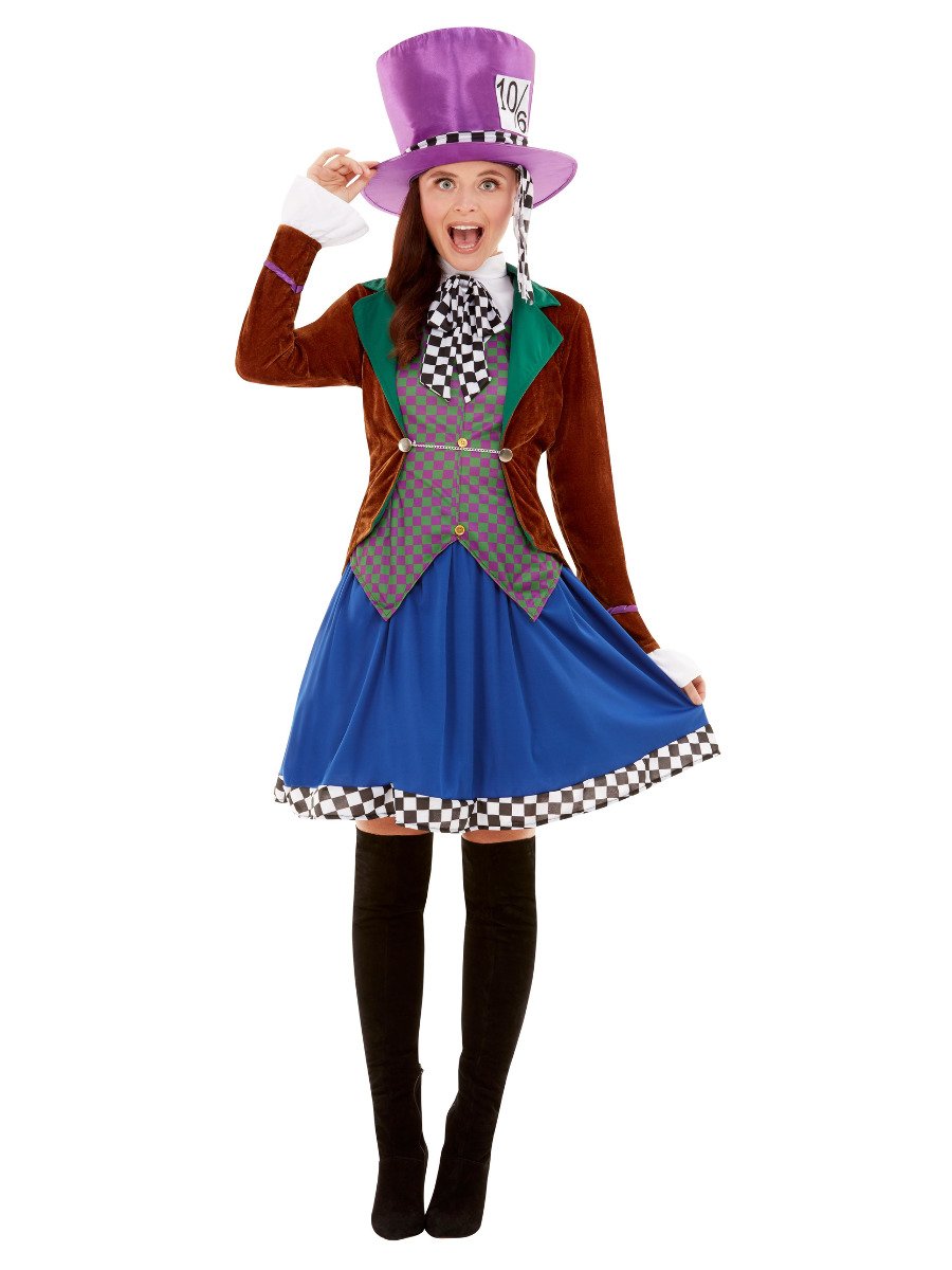 Miss Mad Hatter Costume Adult Alice In Wonderland Multi Coloured_3