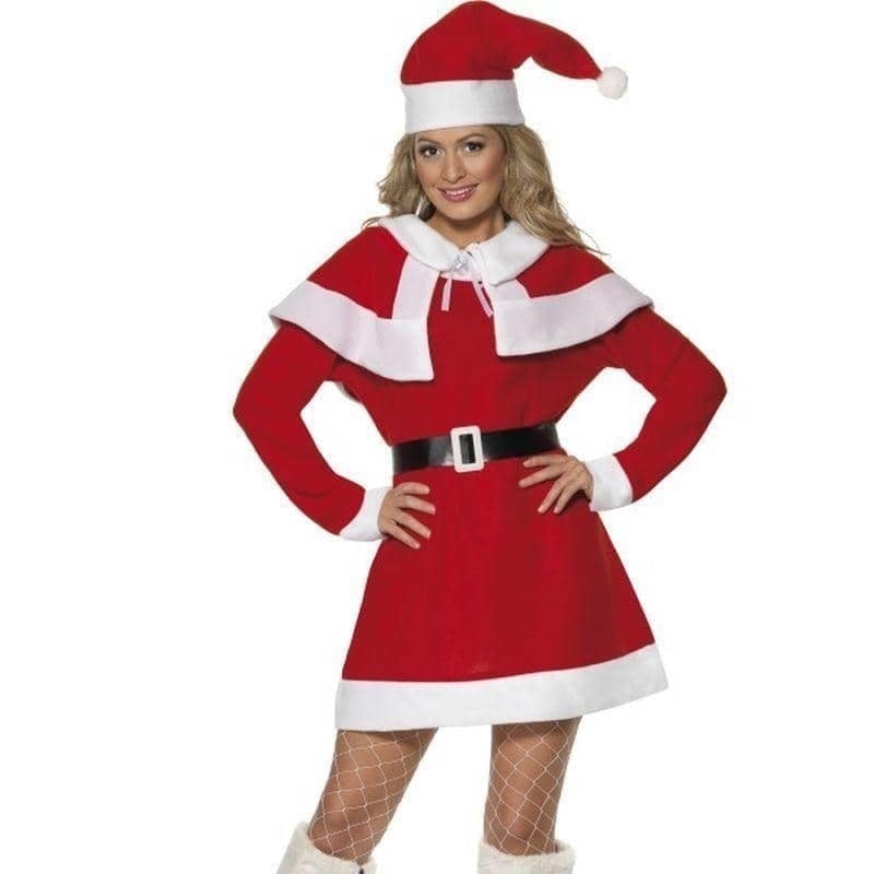 Miss Santa Fleece Costume Adult Red White_1