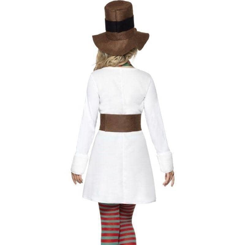 Miss Snowman Costume Adult White with Brown Hat_2