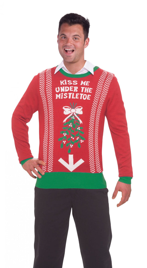 Mistletoe Sweater Adult Red Christmas Jumper Mistletoe Sweater Adult Red Christmas Jumper