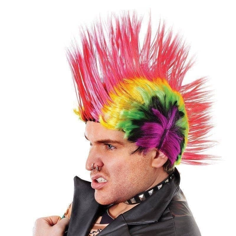 Mohican Multi Coloured Wig Punk Mowhawk_1