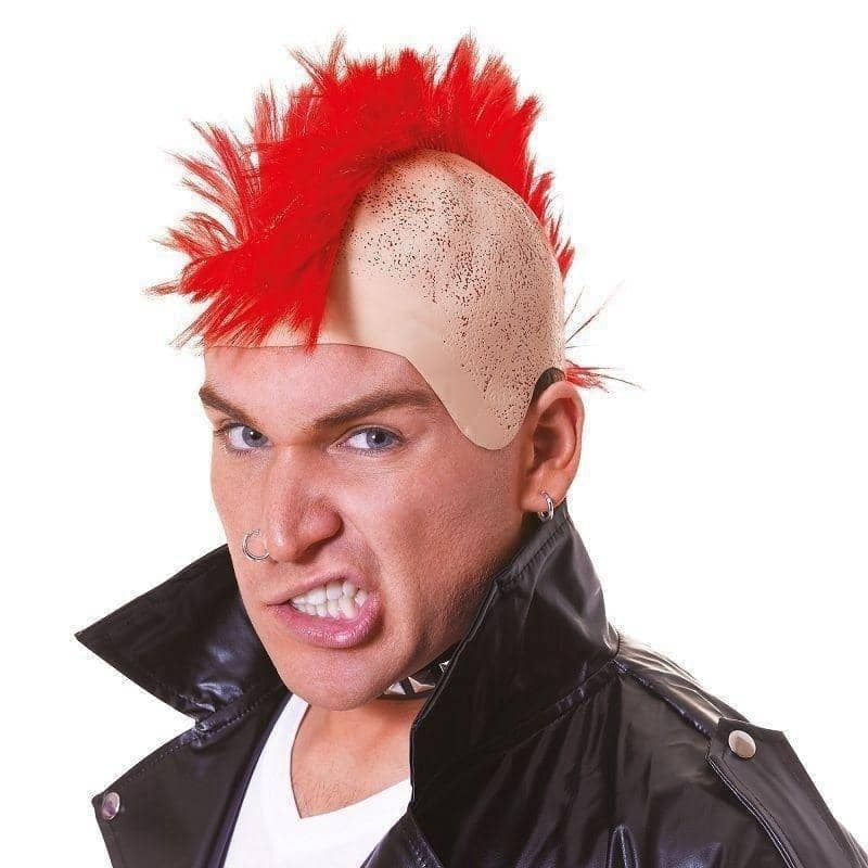 Mohican Red Hair Wig Punk Mohawk_1