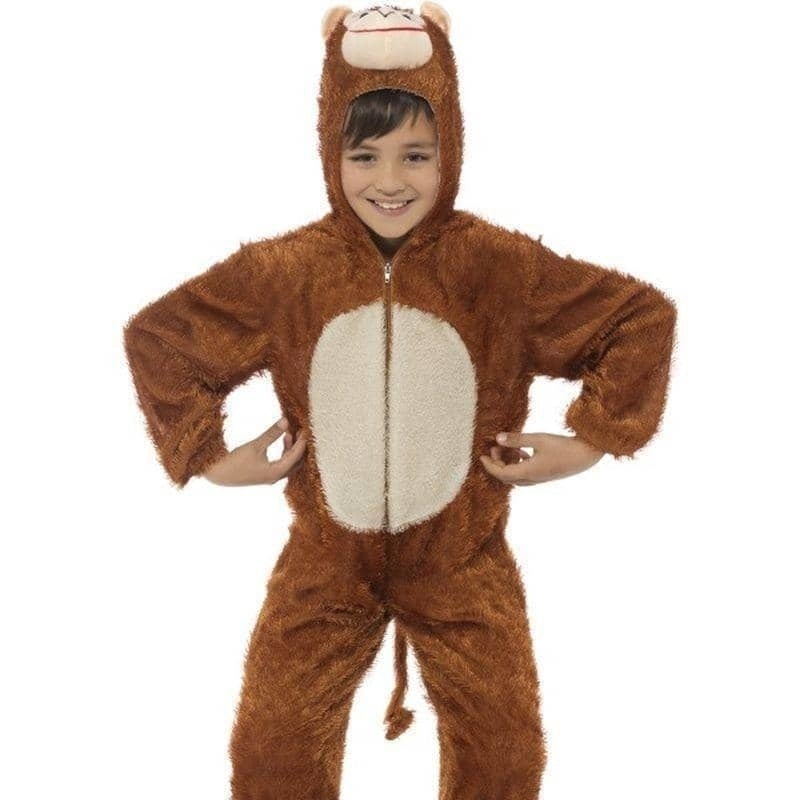 Monkey Costume Kids Brown Jumpsuit with Hood 1
