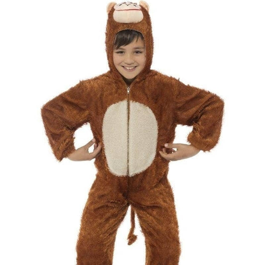 Monkey Costume Kids Brown Jumpsuit with Hood 1