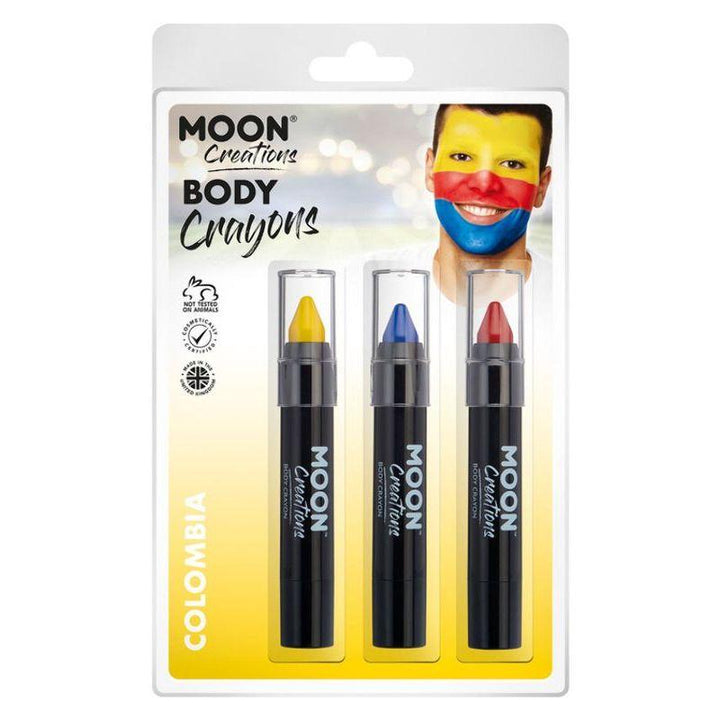Moon Creations Body Crayons 3. 5g Clamshell Country Patriot Colours Costume Make Up_4