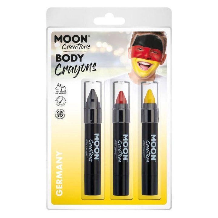 Moon Creations Body Crayons 3. 5g Clamshell Country Patriot Colours Costume Make Up_5