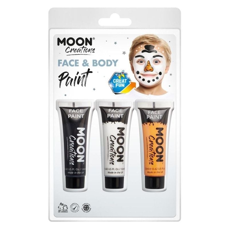Moon Creations Face and Body Paint Snowman Set 12ml Costume Make Up 1