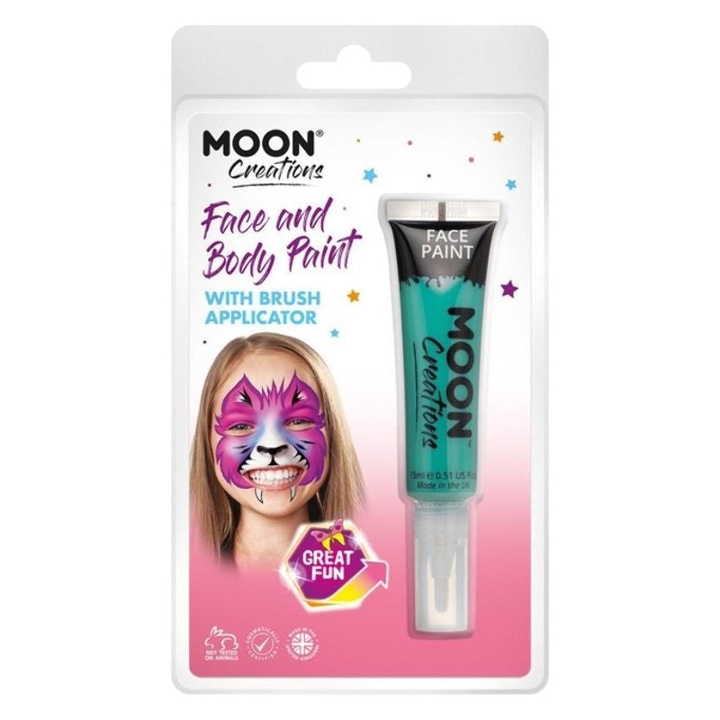 Moon Creations Face and Body Paint with Brush Applicator Choice Of 15 Colours 15ml Costume Make Up 12