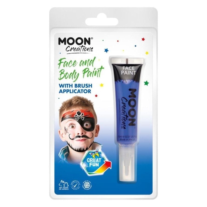 Moon Creations Face and Body Paint with Brush Applicator Choice Of 15 Colours 15ml Costume Make Up 2