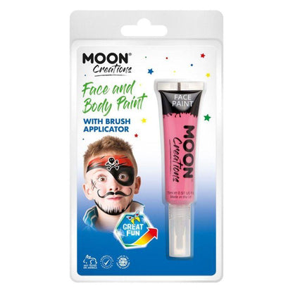 Moon Creations Face and Body Paint with Brush Applicator Choice Of 15 Colours 15ml Costume Make Up 22