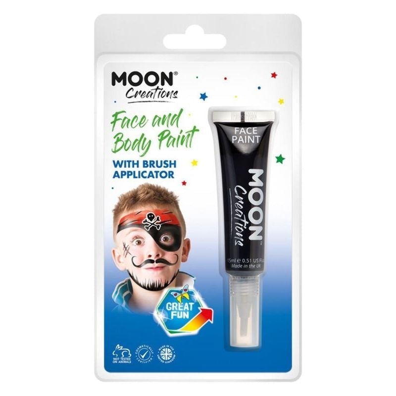 Moon Creations Face and Body Paint with Brush Applicator Choice Of 15 Colours 15ml Costume Make Up 1