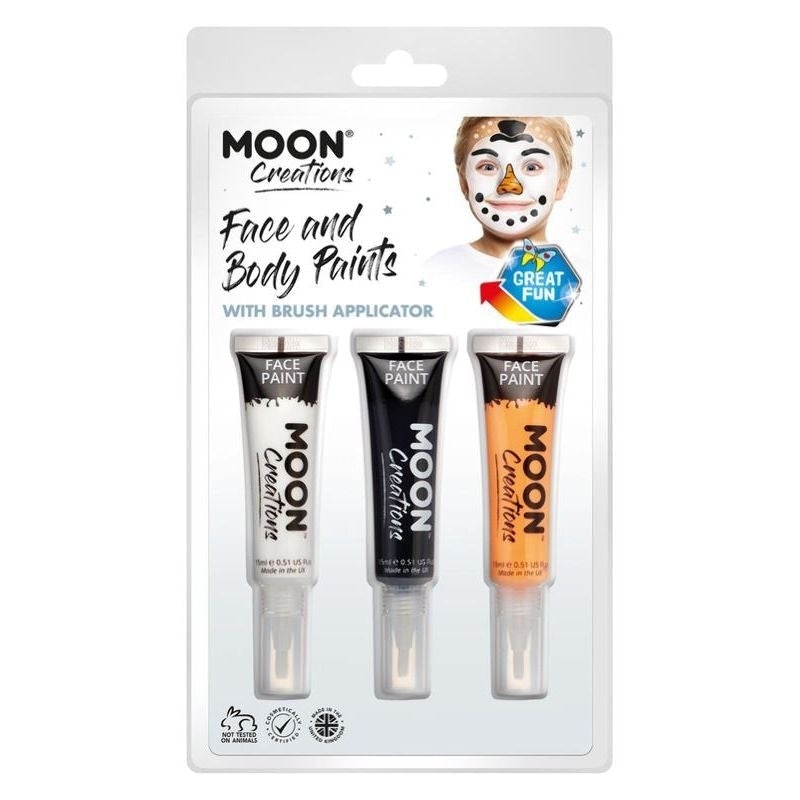 Moon Creations Face and Body Paints and Brush Snowman Set Costume Make Up 1
