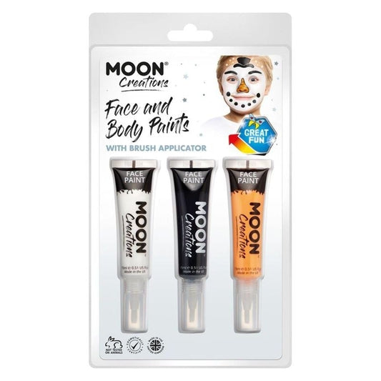 Moon Creations Face and Body Paints and Brush Snowman Set Costume Make Up 1
