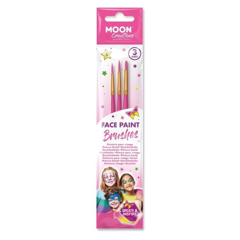 Moon Creations Face Paint Brushes Pink Costume Make Up 1