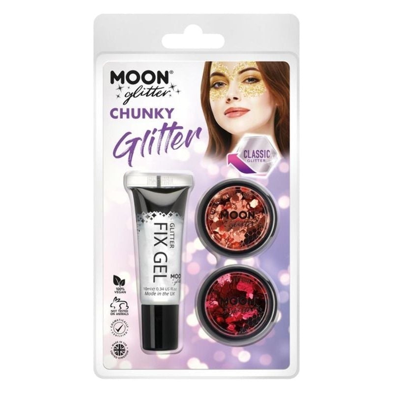 Moon Glitter Classic Chunky Clamshell 3g - Fix Gel Set Costume Make Up 2
