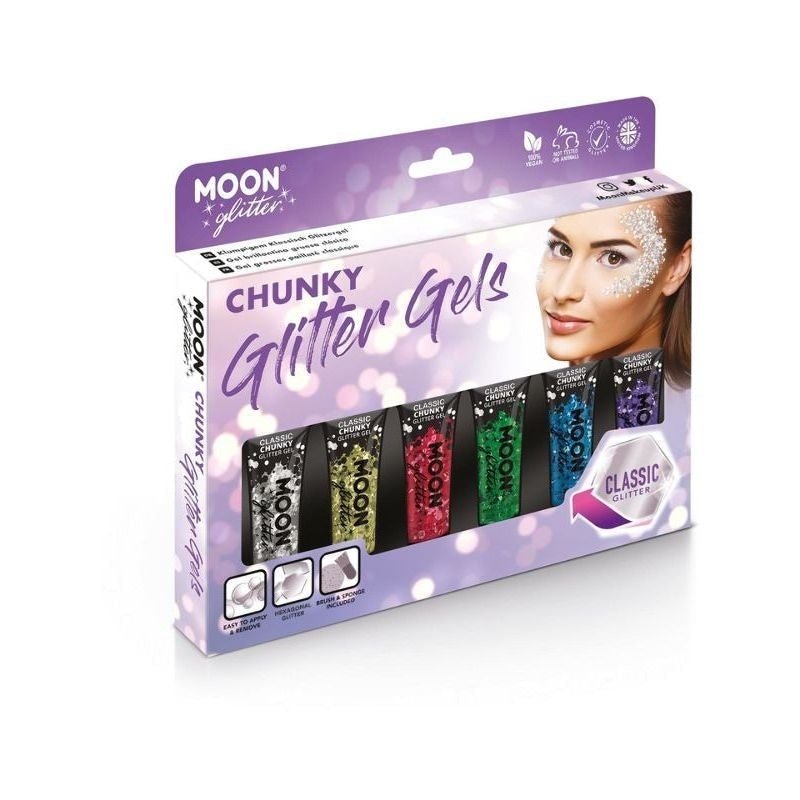Moon Glitter Classic Chunky Gel Assorted Costume Make Up 1