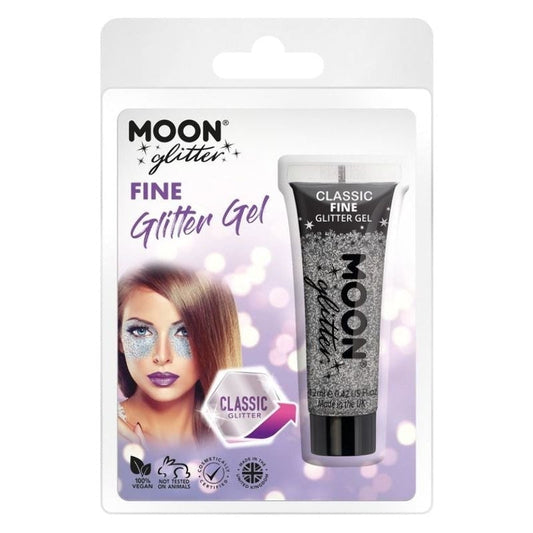 Moon Glitter Classic Fine Silver Glitter Gel 12ml Costume Make Up 1