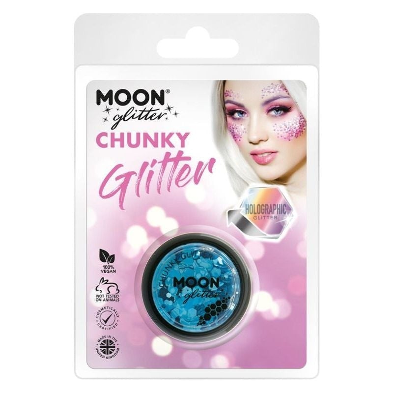 Moon Glitter Holographic Chunky Blue G04663 Costume Make Up 1