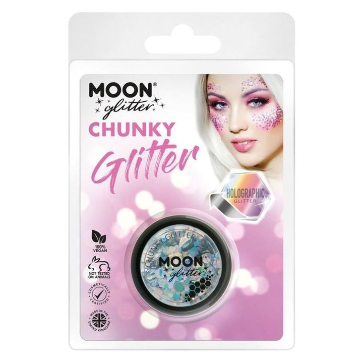 Size Chart Moon Glitter Holographic Chunky Clamshell, 3g Costume Make Up