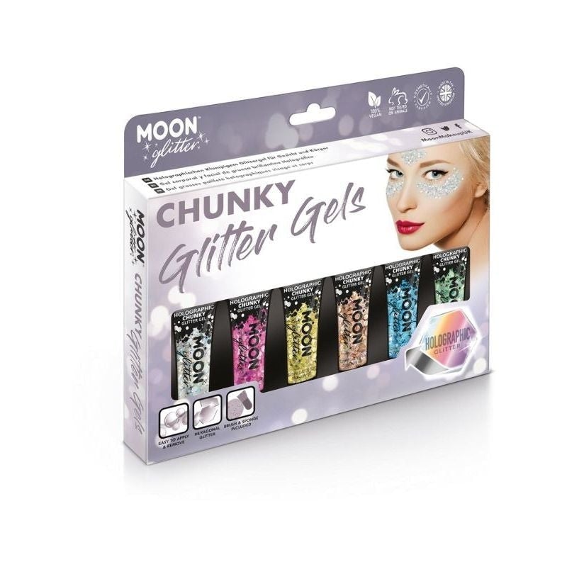 Moon Glitter Holographic Chunky Gel Assor Costume Make Up 1