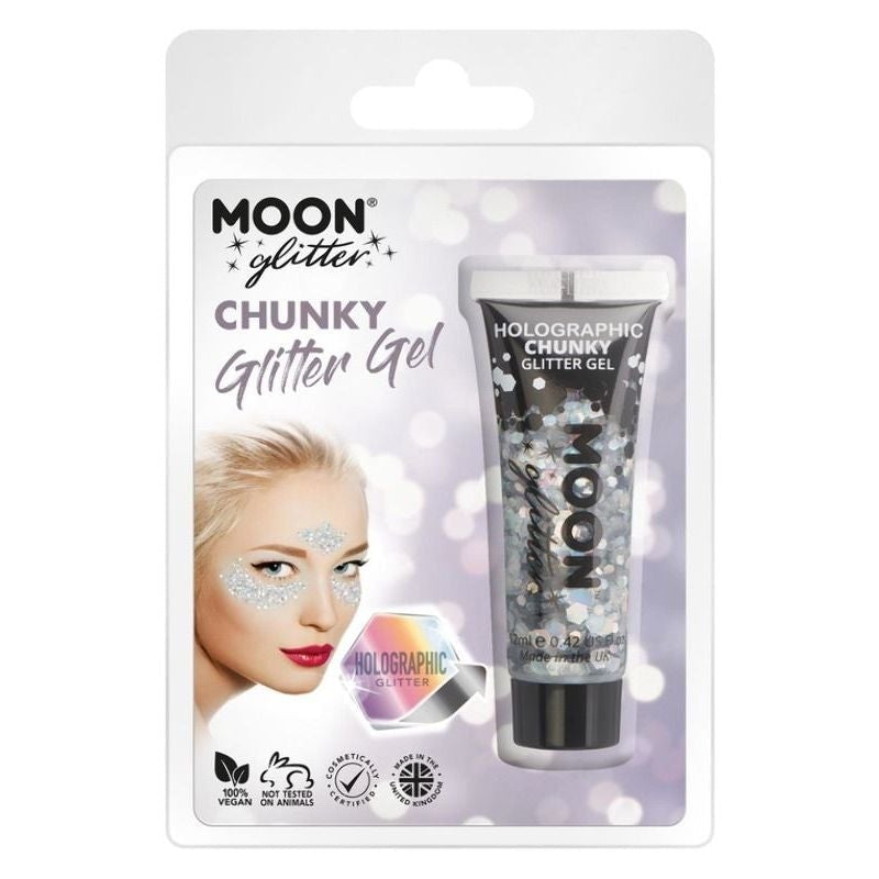 Size Chart Moon Glitter Holographic Chunky Gel Clamshell, 12ml Costume Make Up