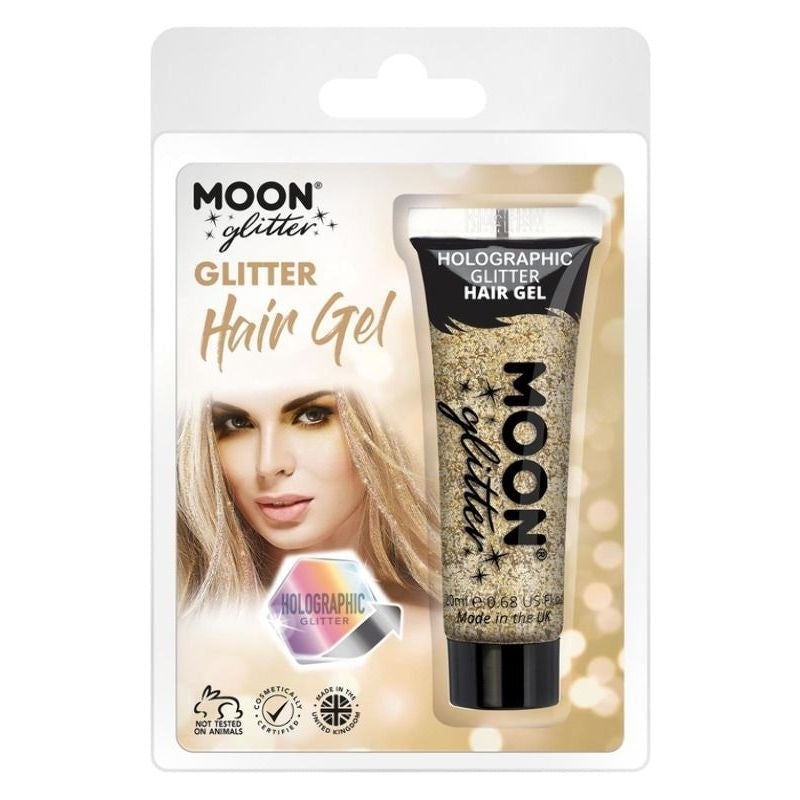 Moon Glitter Holographic Hair Gel Clamshell, 20ml Costume Make Up_3