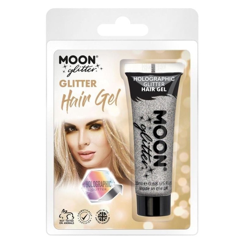 Size Chart Moon Glitter Holographic Hair Gel Clamshell, 20ml Costume Make Up