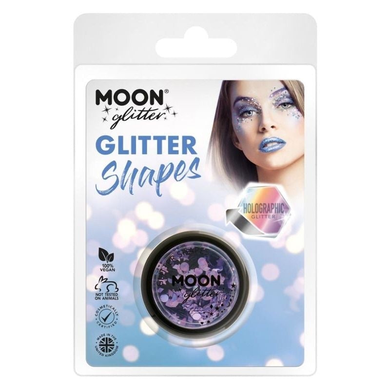 Moon Glitter Holographic Shapes Clamshell, 3g Costume Make Up_6