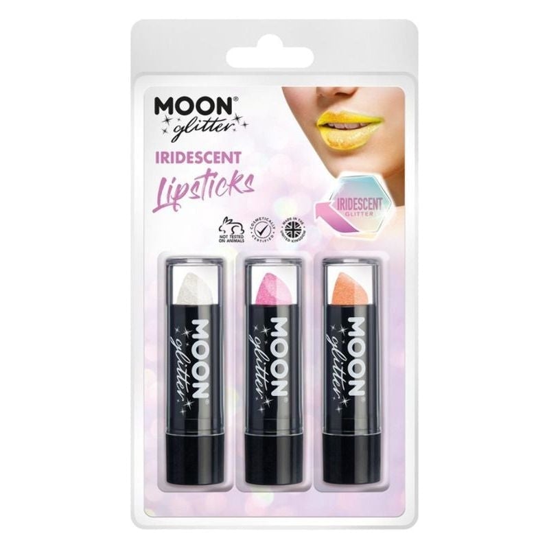 Moon Glitter Iridescent Lipstick Set 5g White Pink Orange Costume Make Up 1