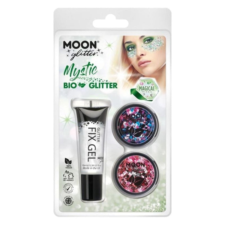 Moon Glitter Mystic Bio Chunky Mixed Colours Clamshell, 3g - Fix Gel Two Set Costume Make Up_2