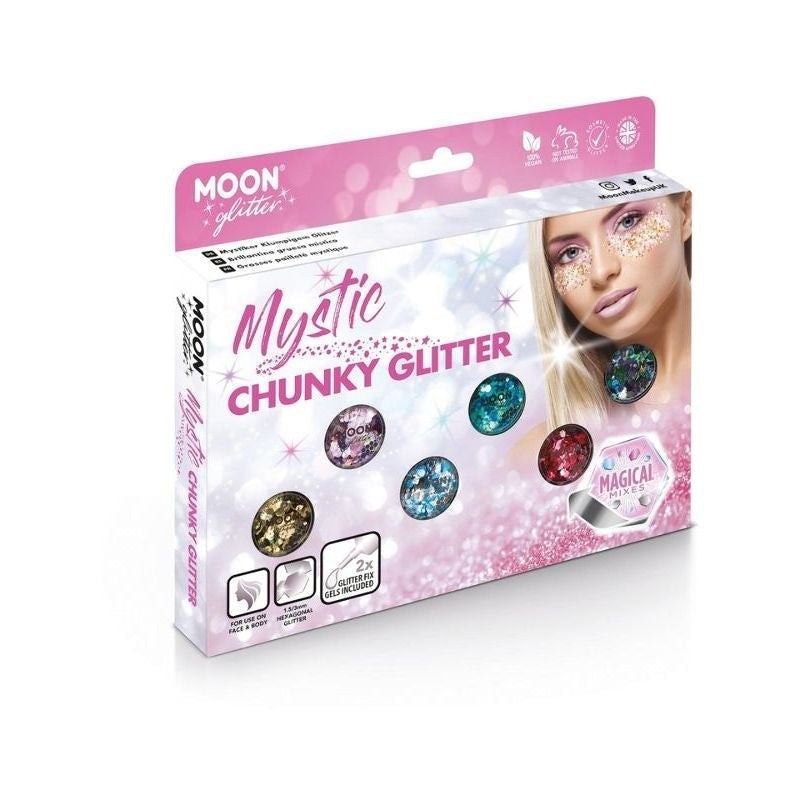 Moon Glitter Mystic Chunky Glitter 6 Colours Box Set 3g Costume Make Up 1