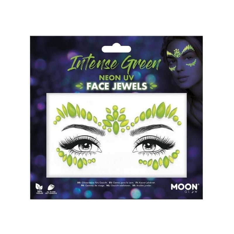 Moon Glow Face Jewels Intense Green Costume Make Up 1