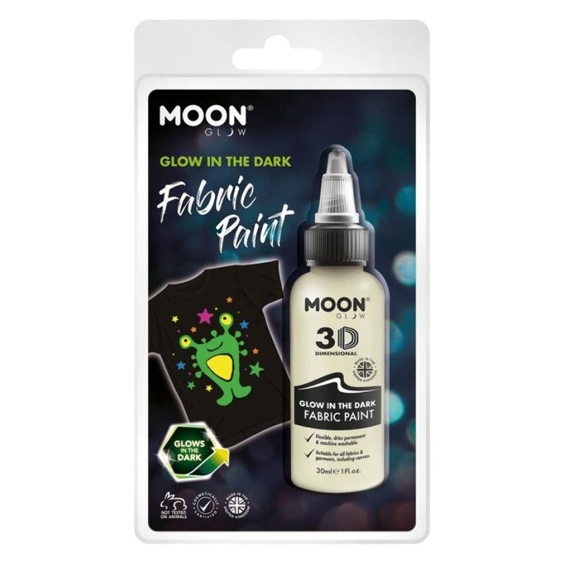 Moon Glow In The Dark Fabric Paint 30ml Clamshell Costume Make Up 2