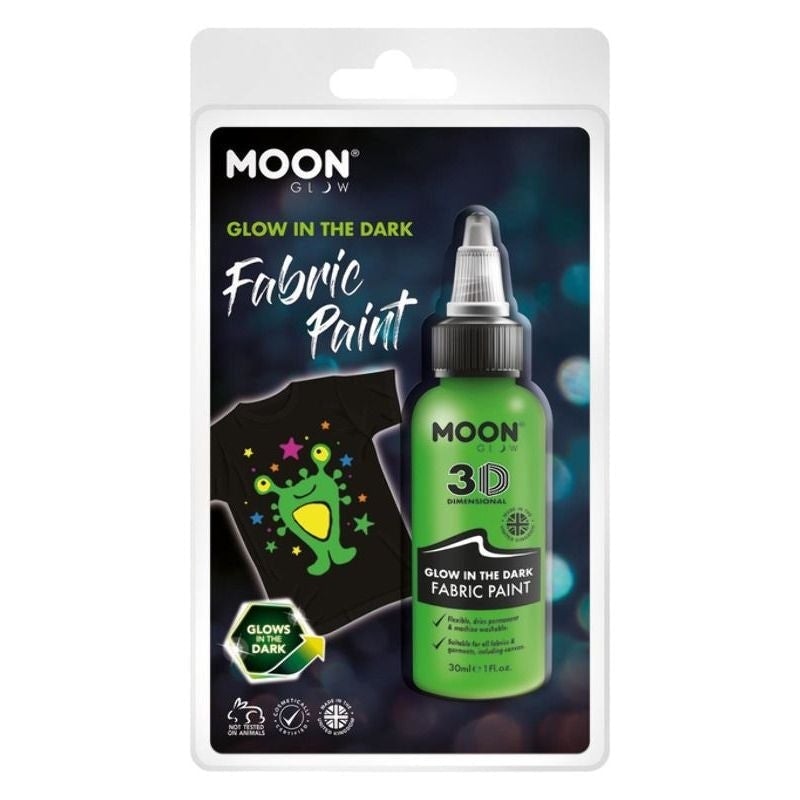 Moon Glow In The Dark Fabric Paint 30ml Clamshell Costume Make Up 3