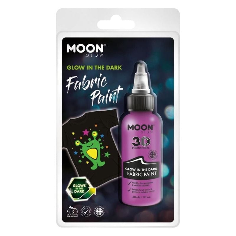 Moon Glow In The Dark Fabric Paint 30ml Clamshell Costume Make Up 6