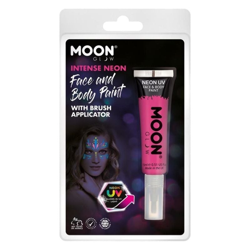 Moon Glow Intense Neon UV Face Paint Clamshell, With Brush Applicator, 15ml Costume Make Up_3
