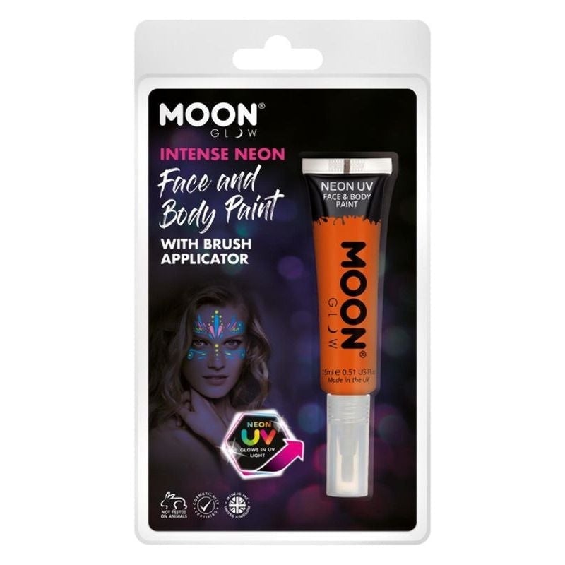Moon Glow Intense Neon UV Face Paint Clamshell, With Brush Applicator, 15ml Costume Make Up_4