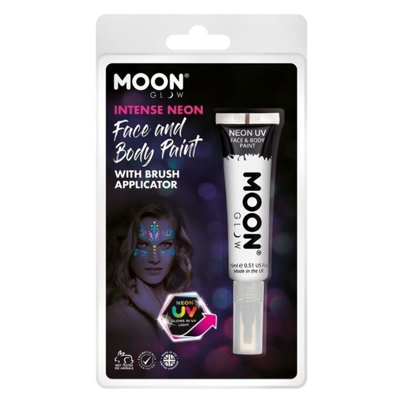 Moon Glow Intense Neon UV Face Paint Clamshell, With Brush Applicator, 15ml Costume Make Up_7