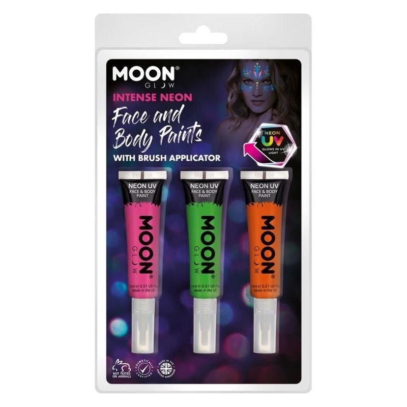 Moon Glow Intense Neon UV Face Paint and Brush M03208 Costume Make Up 1