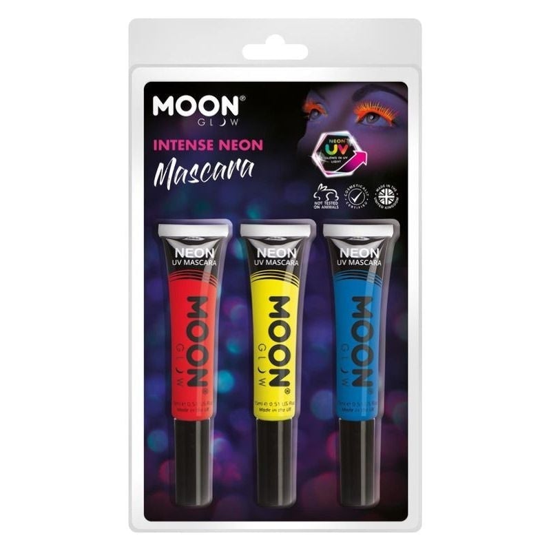 Moon Glow Intense Neon UV Mascara Set 3 Colours 15ml Costume Make Up 1