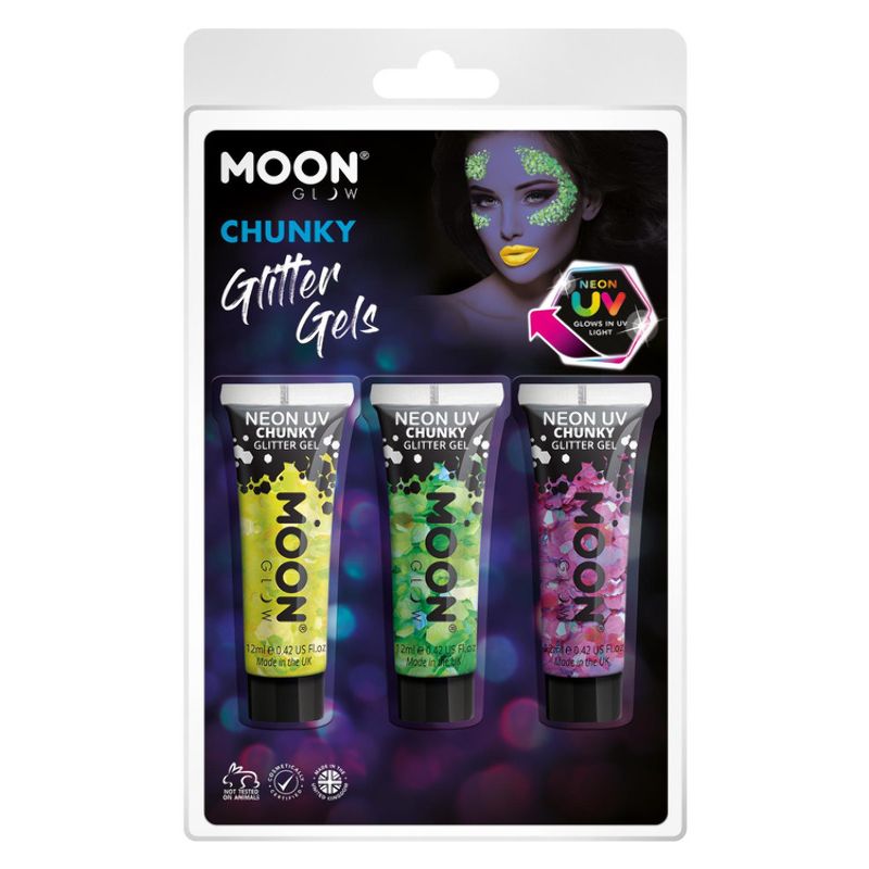 Moon Glow - Neon UV Chunky Glitter Gel M27709 Costume Make Up 1