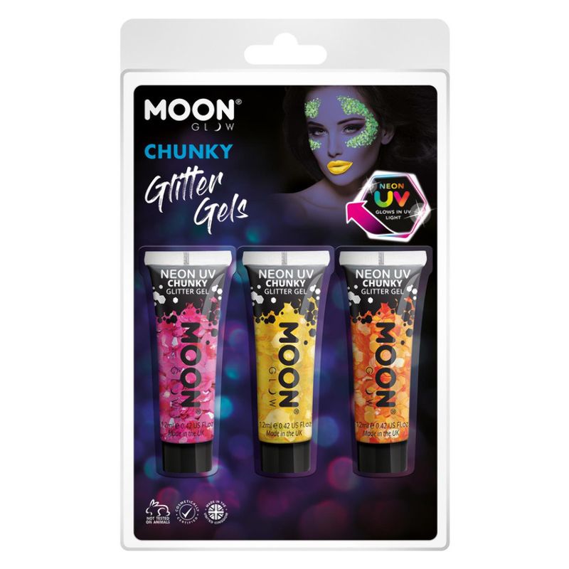 Moon Glow - Neon UV Chunky Glitter Gel M27716 Costume Make Up 1