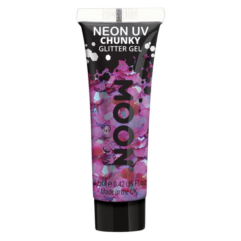 Moon Glow - Neon UV Chunky Glitter Gel Purple Costume Make Up 1