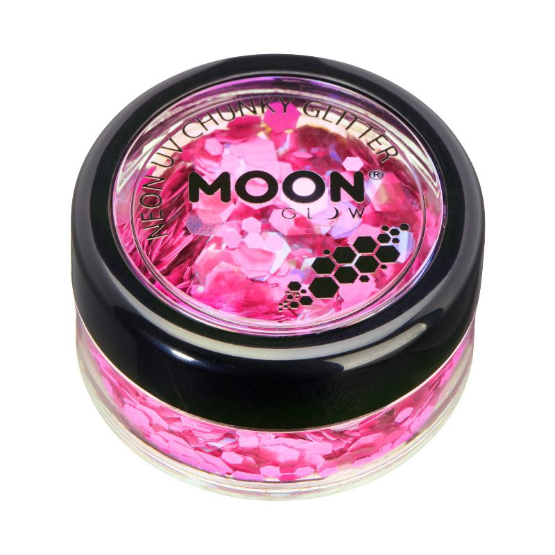 Moon Glow Neon UV Chunky Glitter Hot Pink 3g Costume Make Up 1